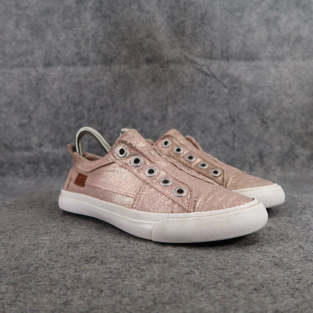 Blowfish Shoes Kids 3.5 Sneakers Fashion Slip On Casual Trainers Metallic Pink